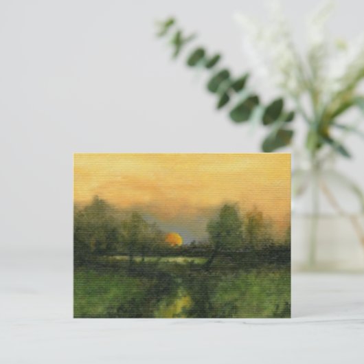 Briefkaart Golden Moonrise (Staand voorkant)