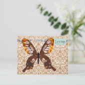 Briefkaart Goldstofvlinder Damask Love (Staand voorkant)