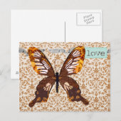 Briefkaart Goldstofvlinder Damask Love (Voorkant / Achterkant)