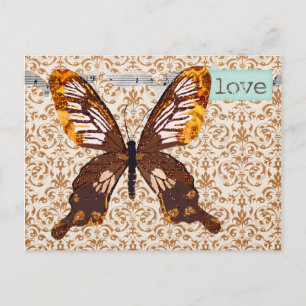 Briefkaart Goldstofvlinder Damask Love