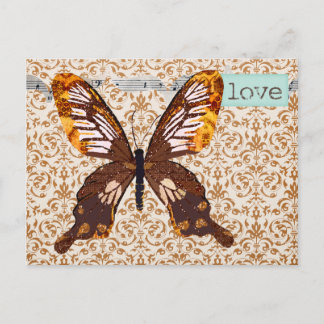 Briefkaart Goldstofvlinder Damask Love