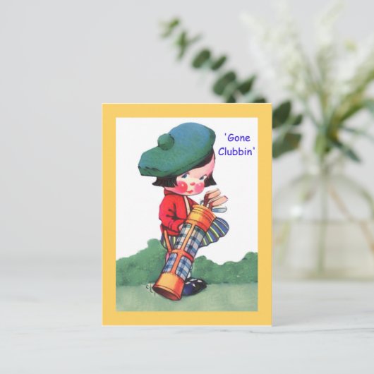 Briefkaart  Golfvormig Afbeelding voor de Golfspoe (Staand voorkant)