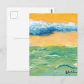 Briefkaart "golven" schilderen Kunst met de hemel (Voorkant / Achterkant)