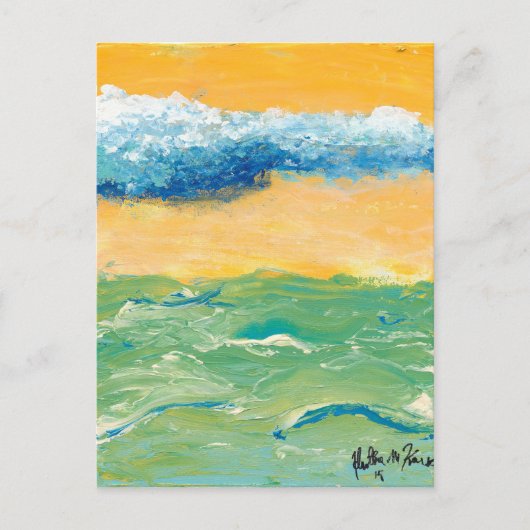 Briefkaart "golven" schilderen Kunst met de hemel (Voorkant)