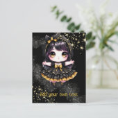 BRIEFKAART | Gothic Meisjes Kawaii Chibi Schattige (Staand voorkant)