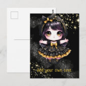 BRIEFKAART | Gothic Meisjes Kawaii Chibi Schattige (Voorkant / Achterkant)
