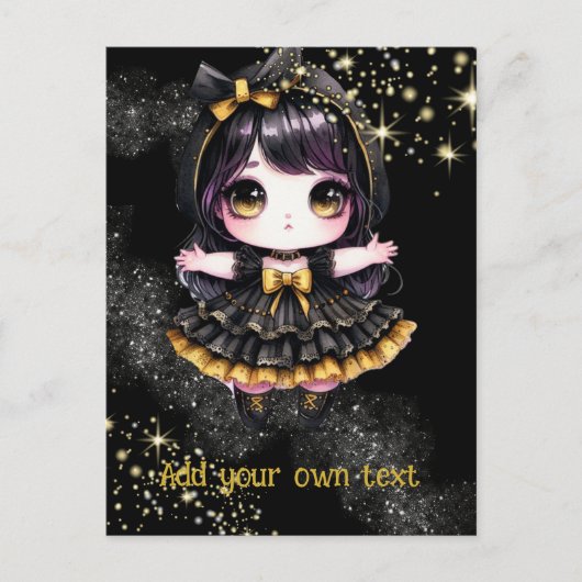 BRIEFKAART | Gothic Meisjes Kawaii Chibi Schattige (Voorkant)