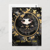 BRIEFKAART | Gothic Meisjes Kawaii Chibi Schattige (Voorkant / Achterkant)