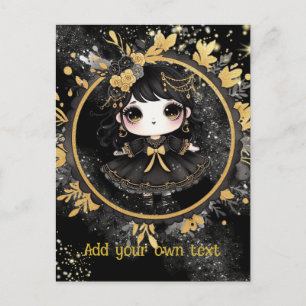 BRIEFKAART   Gothic Meisjes Kawaii Chibi Schattige