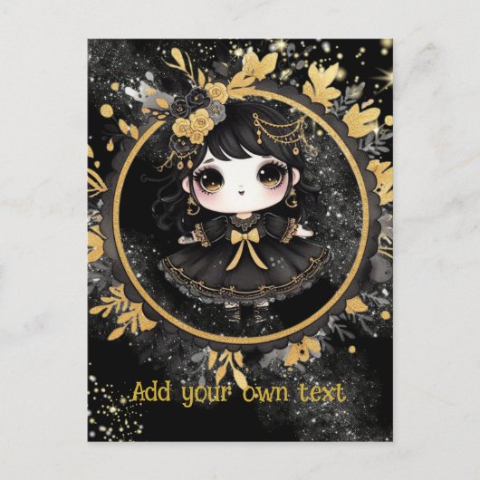 BRIEFKAART | Gothic Meisjes Kawaii Chibi Schattige (Voorkant)