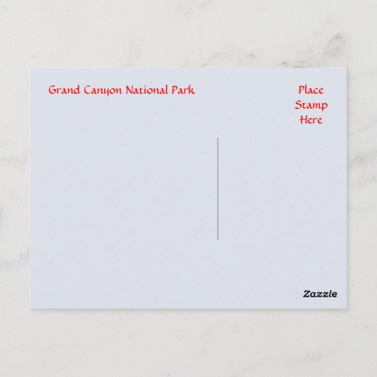 Briefkaart Grand Canyon (Achterkant)