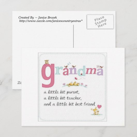 Briefkaart Grandmas (Voorkant / Achterkant)
