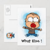 Briefkaart "grappige baby" Wat nog meer! (Voorkant / Achterkant)
