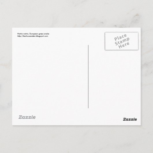 Briefkaart grasslang (Achterkant)