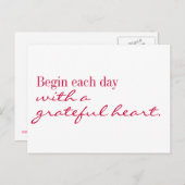 Briefkaart - Grateful hartinspiratie en aanmoedigi (Voorkant / Achterkant)