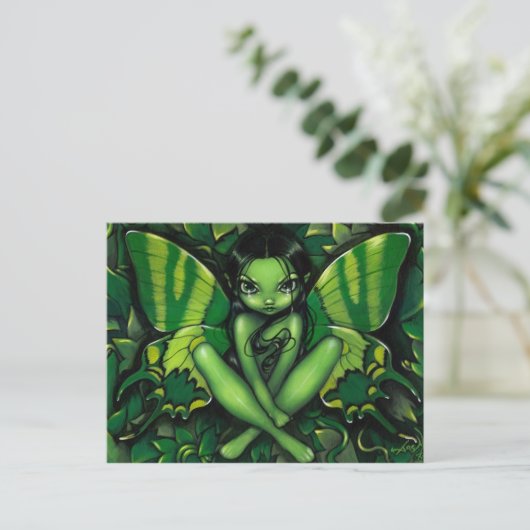 briefkaart "Green Butterfly Fantasy" (Staand voorkant)