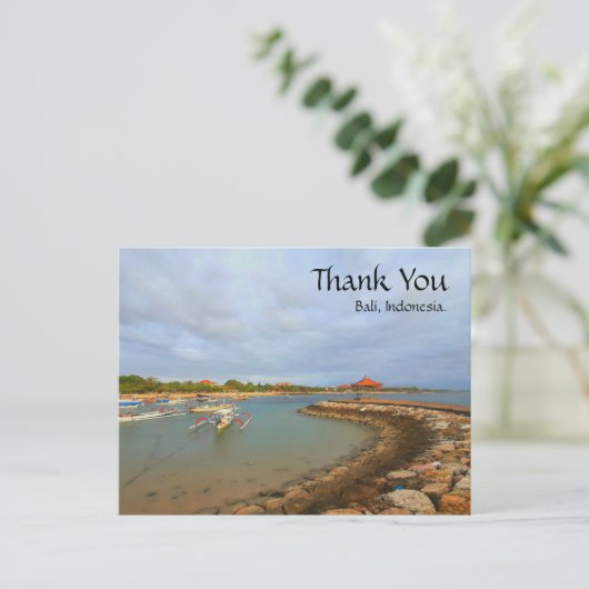 Briefkaart Greeting uit Bali, Indonesië. (Staand voorkant)