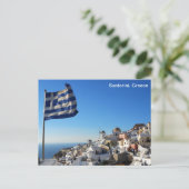 Briefkaart Griekenland met het landschap Santorini (Staand voorkant)
