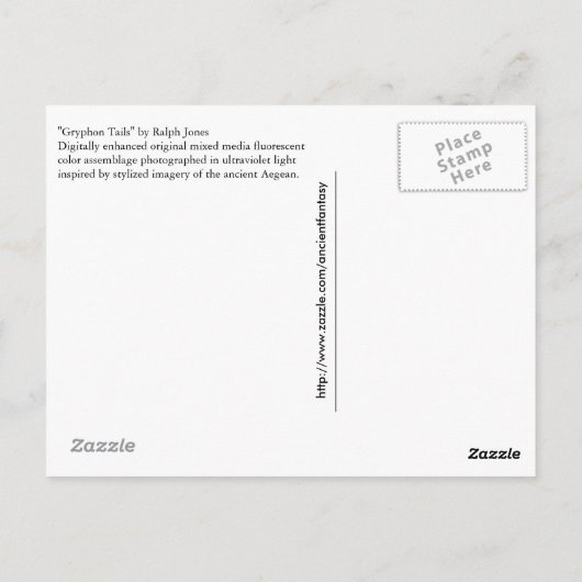 briefkaart "Griffin Tails" (Achterkant)