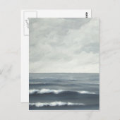 Briefkaart grijze oceaangolven (Voorkant / Achterkant)