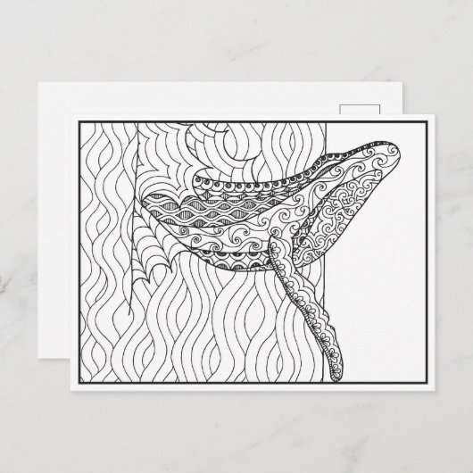 Briefkaart grijze walvis (Voorkant / Achterkant)