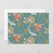 Briefkaart Groen Abstract Schattige Vrolijk Kleurr (Voorkant / Achterkant)