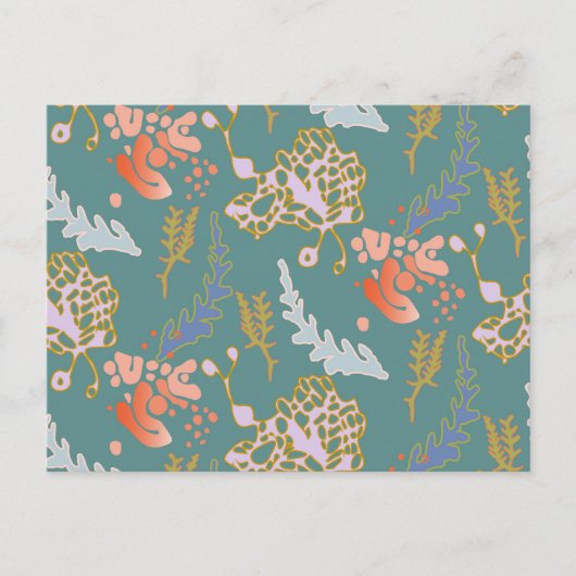 Briefkaart Groen Abstract Schattige Vrolijk Kleurr (Voorkant)