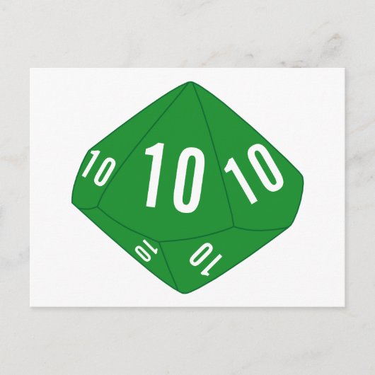 Briefkaart Groen D10-controletabel (Voorkant)