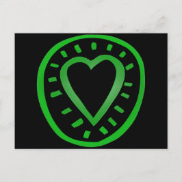 Briefkaart Groen en zwart hart 2