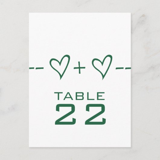 Briefkaart Groen hartenvergelijkingstabel (Voorkant)