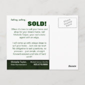 Briefkaart Groen huis van onroerend goed (Achterkant)