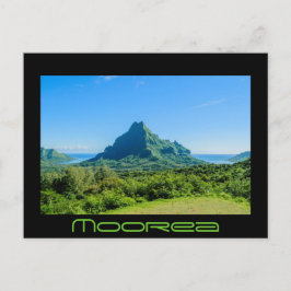 Briefkaart Groen Moorea zwarte tekst