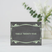 Briefkaart Groen Vlaams Chalkboard-tabelnummer (Staand voorkant)