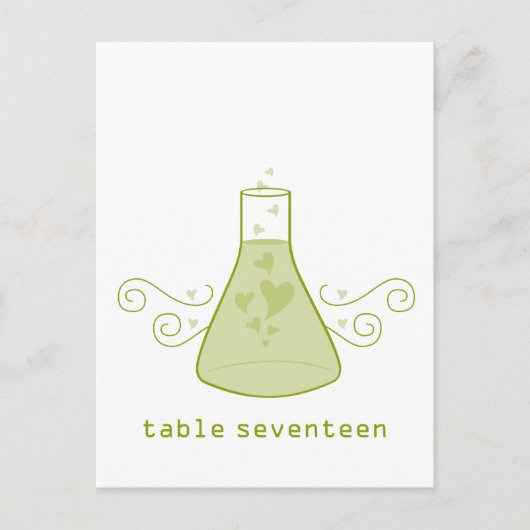 Briefkaart Groen zoet chemietabel (Voorkant)