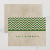 Briefkaart Groene Chic Chevron Table Number (Voorkant / Achterkant)