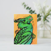 Briefkaart Groene draak (Staand voorkant)