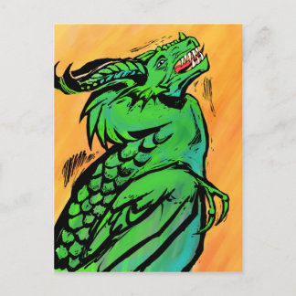 Briefkaart Groene draak