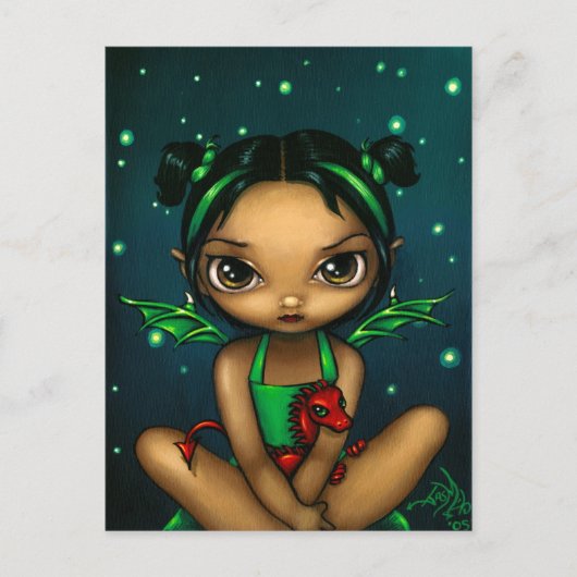 briefkaart "Groene Dragonling" (Voorkant)