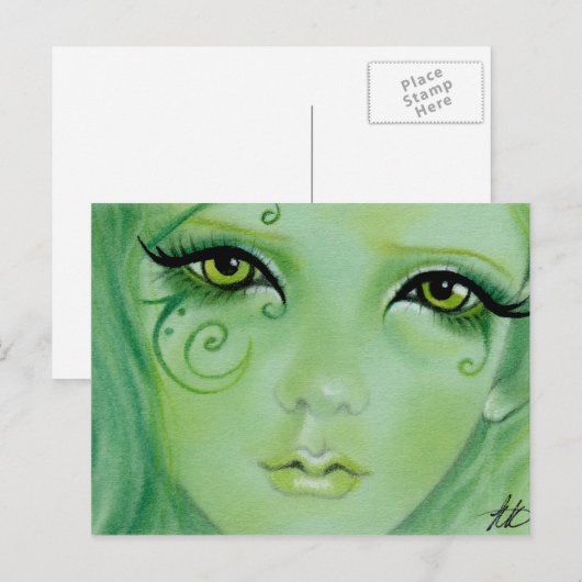 Briefkaart groene melkkoeien (Voorkant / Achterkant)