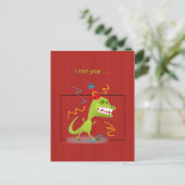 Briefkaart Groene Monster April Fool's Day (Staand voorkant)