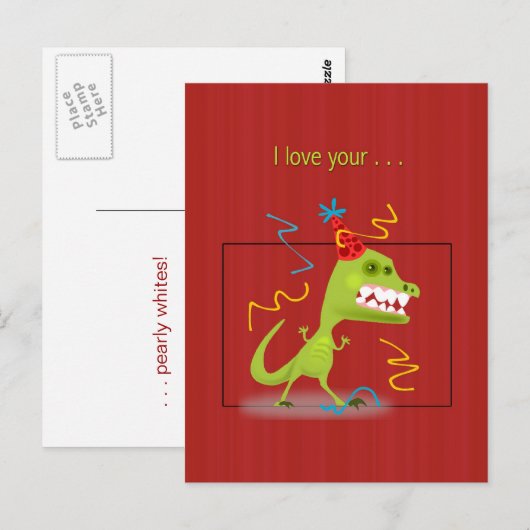 Briefkaart Groene Monster April Fool's Day (Voorkant / Achterkant)