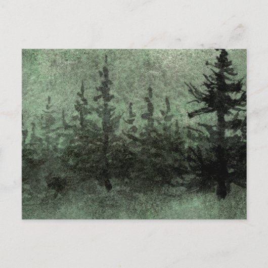 briefkaart "Groene schemerweg" (Voorkant)