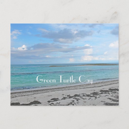 briefkaart "GROENE SCHILDPAD CAY / BAHAMA'S / ZEE, (Voorkant)