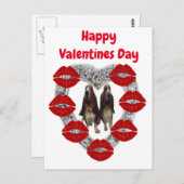 Briefkaart : groene valentijnsdag met bezittingen (Voorkant / Achterkant)