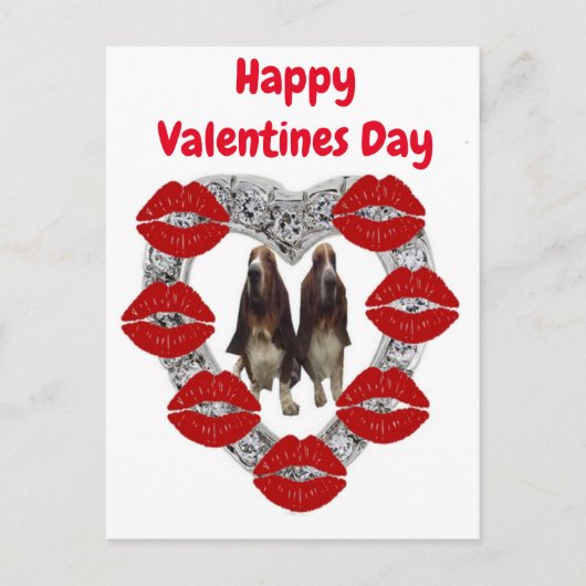 Briefkaart : groene valentijnsdag met bezittingen (Voorkant)