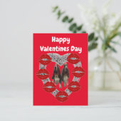 Briefkaart : groene valentijnsdag met bezittingen (Staand voorkant)