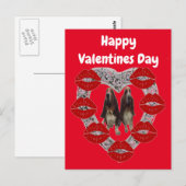 Briefkaart : groene valentijnsdag met bezittingen (Voorkant / Achterkant)
