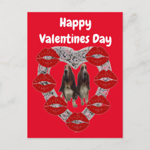 Briefkaart : groene valentijnsdag met bezittingen