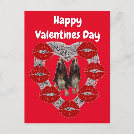 Briefkaart : groene valentijnsdag met bezittingen (Voorkant)