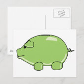 Briefkaart Groene varkens (Voorkant / Achterkant)